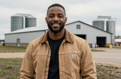 Marcus, 37, Illinois hog and grain farmer from Hancock County with a friendly smile on his diversified operation on Yougotmatched